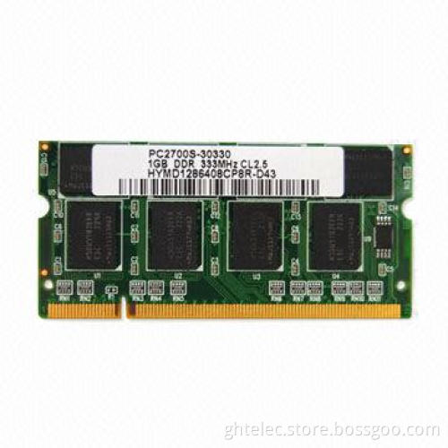 Full compatible 333mhz DDR1 1gb RAM memory for laptop, works with motherboards and ETT-chips, test
